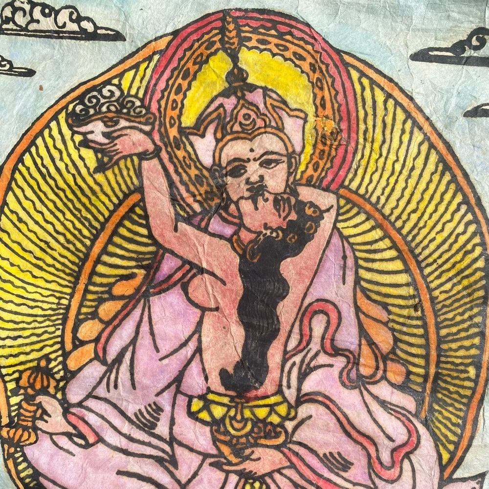 Vibrant Pink and Yellow Spiritual Art Painting
